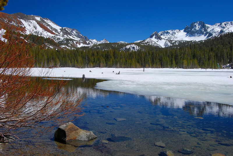 Frozen Lake with Mountains — Blue