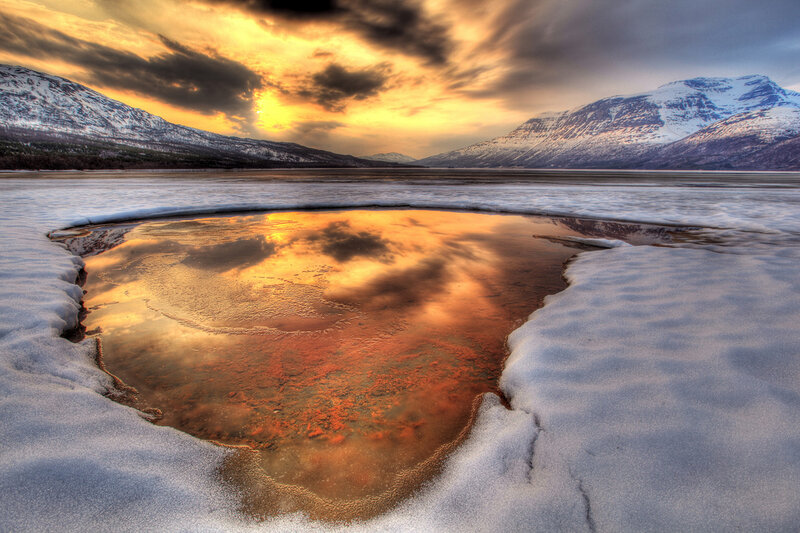Frozen Lake with Reflection