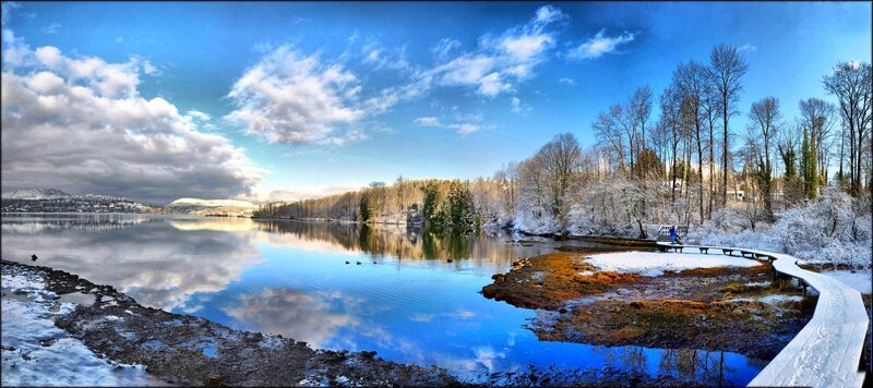 Frozen Lake with Snow — Blue
