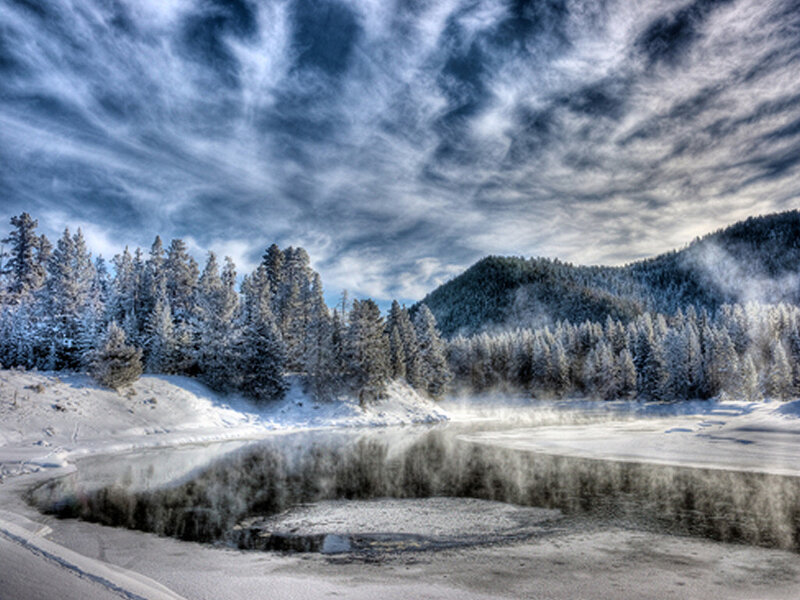 Frozen Lake with Steam