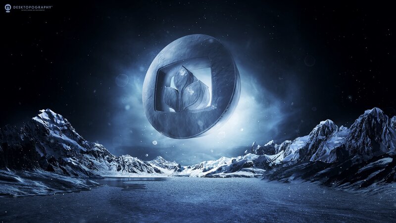 Frozen Landscape with Moon