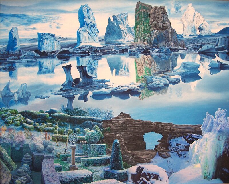 Frozen landscape with ruins