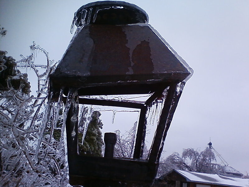 Frozen Lantern with Icicles