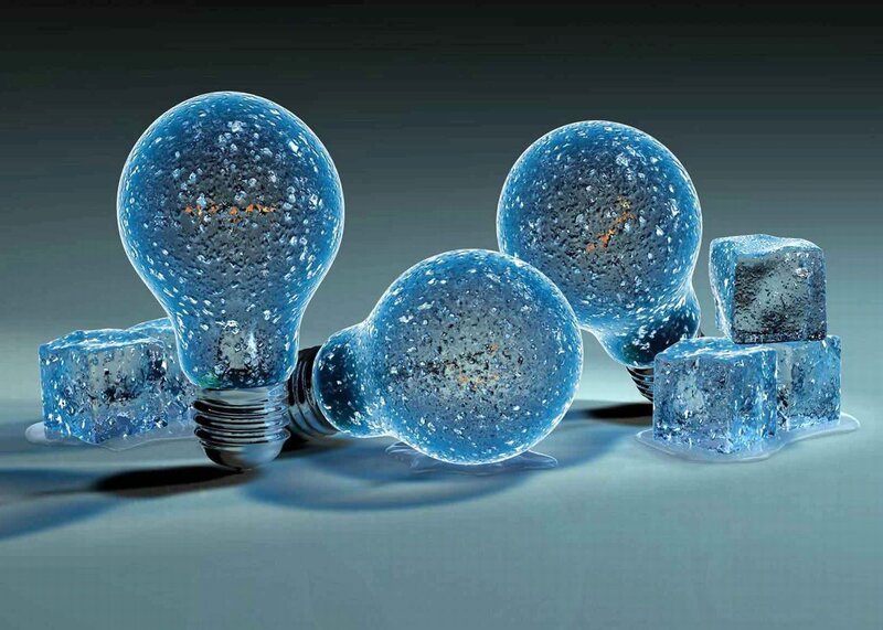 Frozen Light Bulbs — Blue, Cold