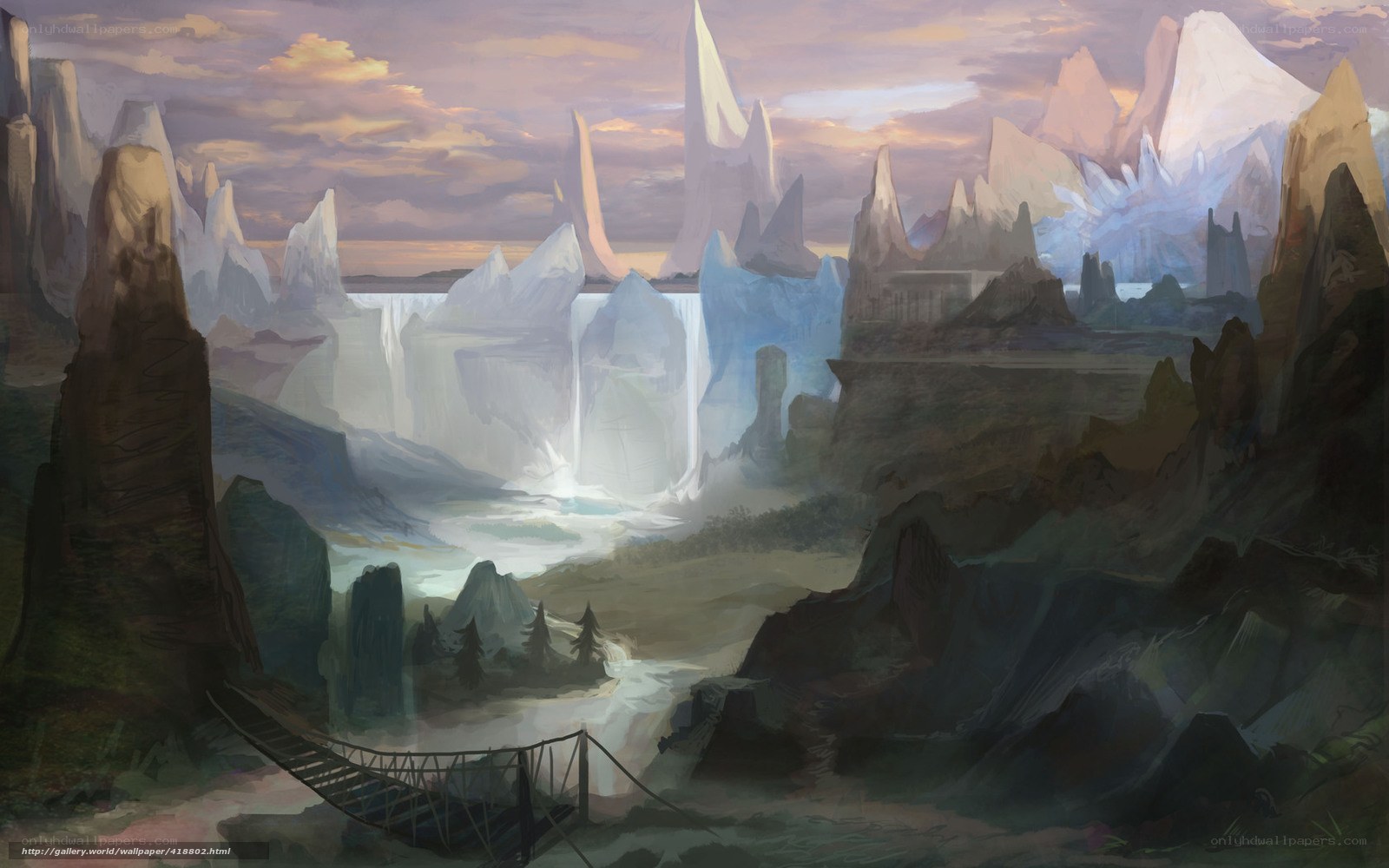 Frozen mountain landscape