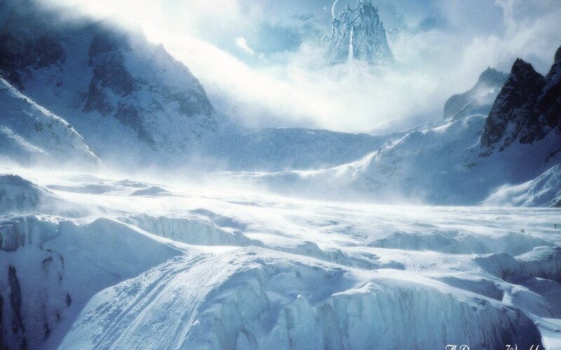 frozen mountain landscape
