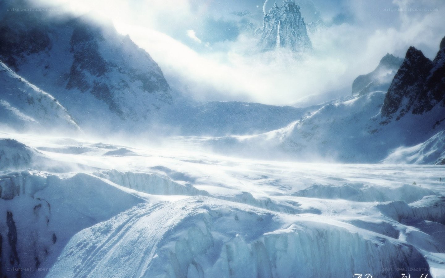 frozen mountain landscape
