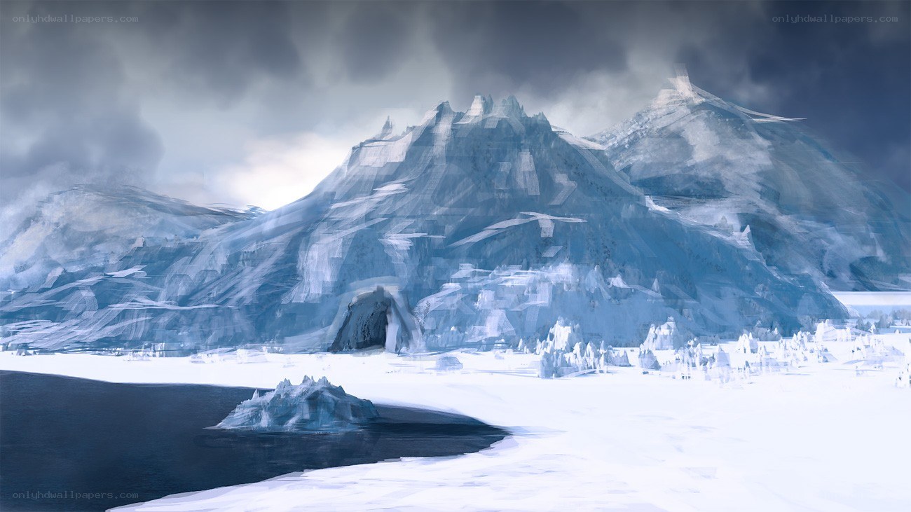 frozen mountain landscape