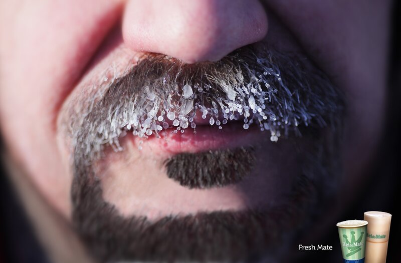 frozen mustache advertisement