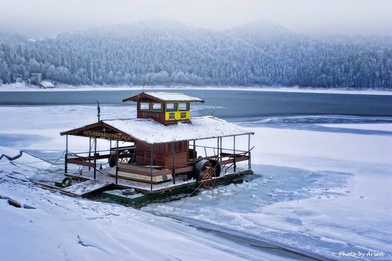 Frozen Paddlewheel Boat