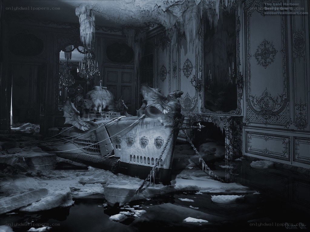 Frozen palace with shipwreck