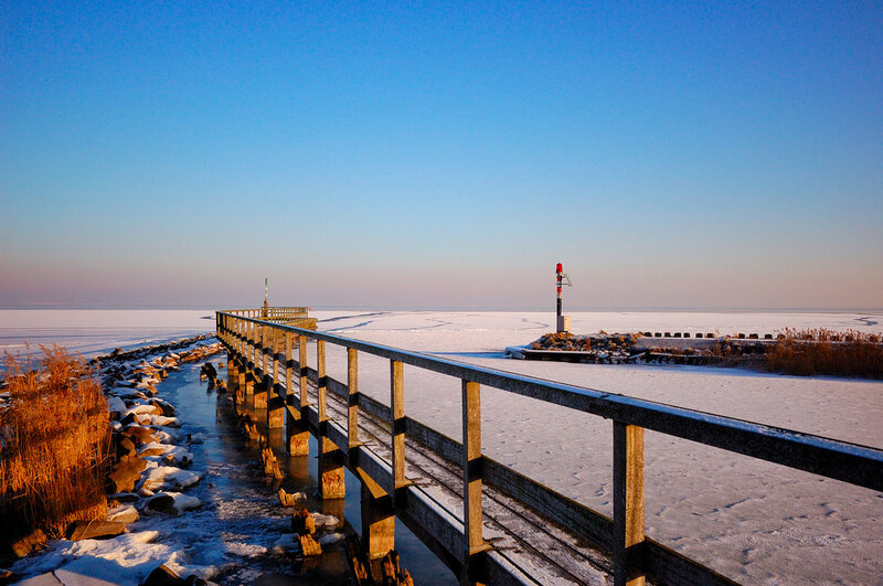 Frozen Pier on Ice