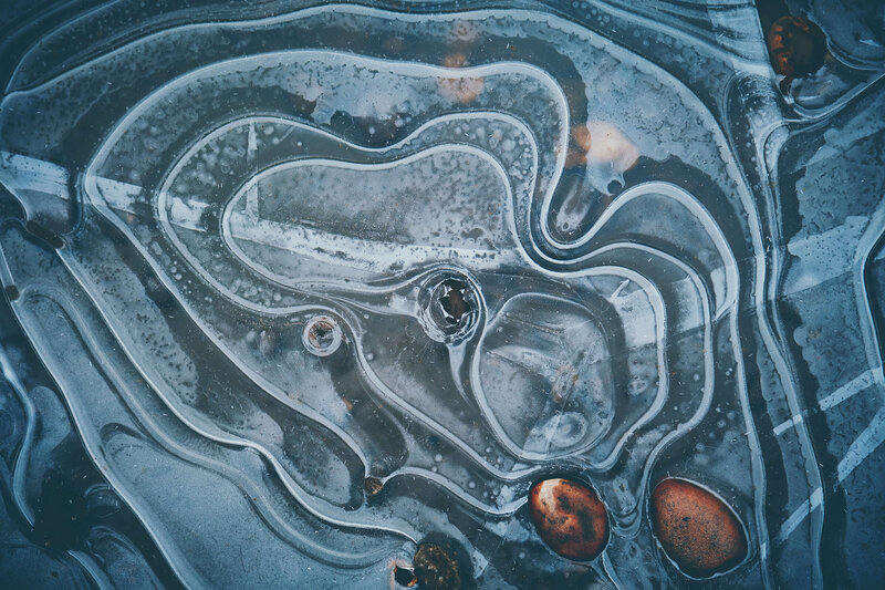 Frozen Pond Surface — Blue