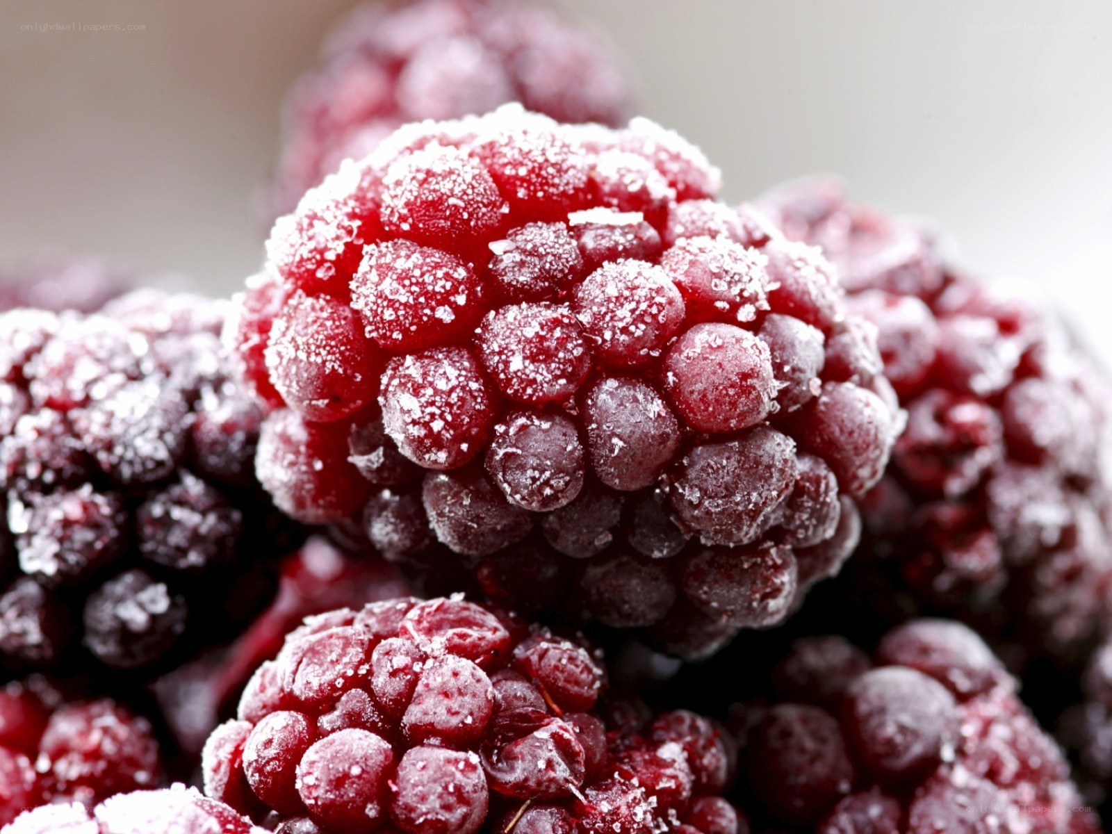 frozen raspberries close-up