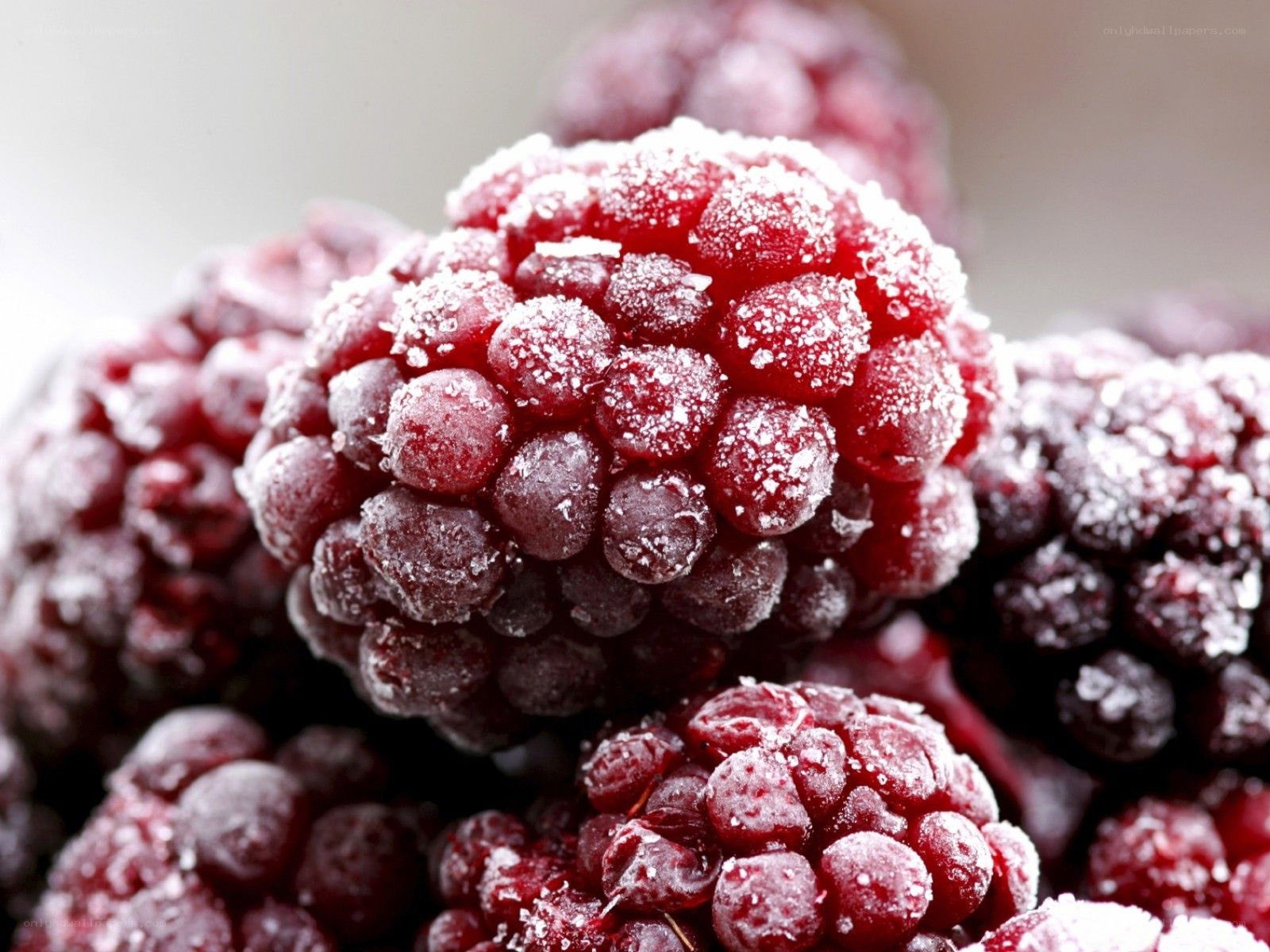 frozen raspberries close-up