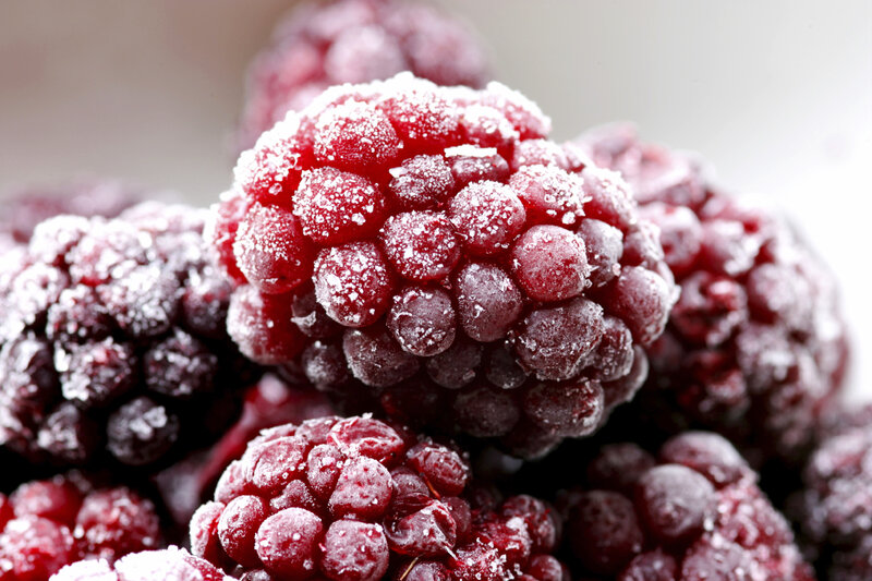 Frozen Raspberries — Red, Cool, Photograph, Berries