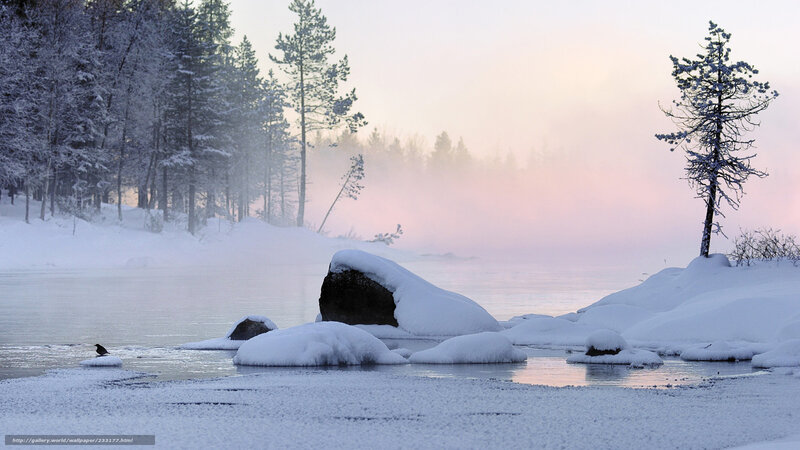 frozen river at dawn