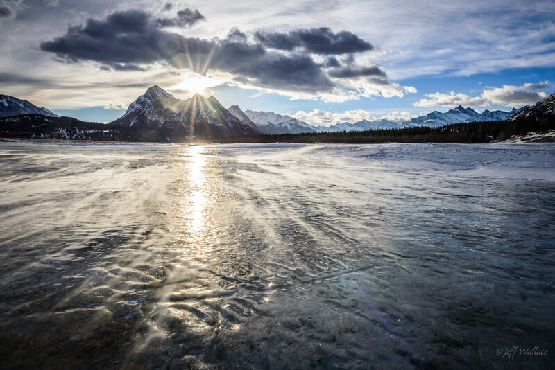 Frozen River at Sunrise — Blue, Dramatic