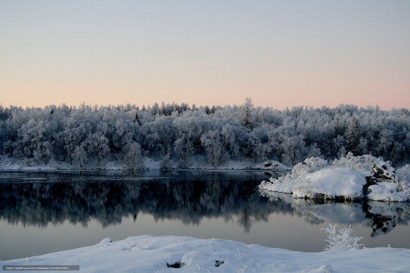 frozen river at sunset