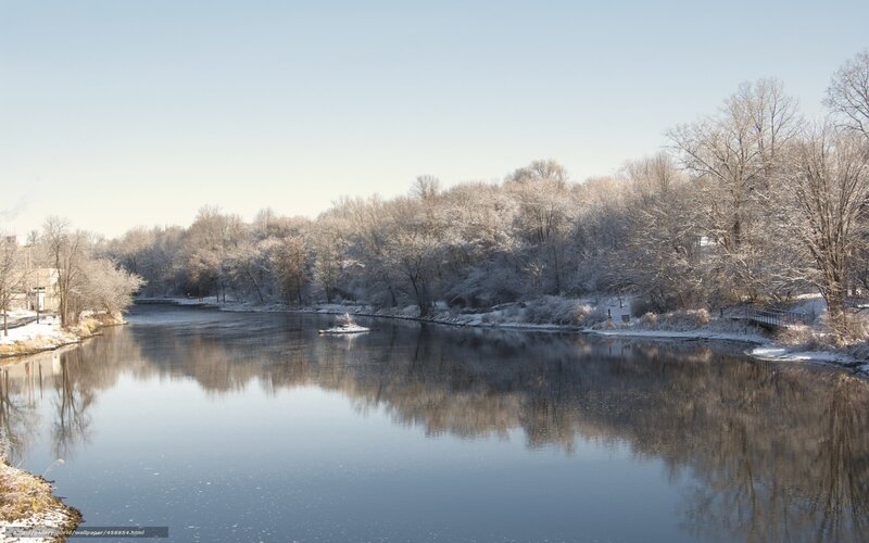 frozen river in winter