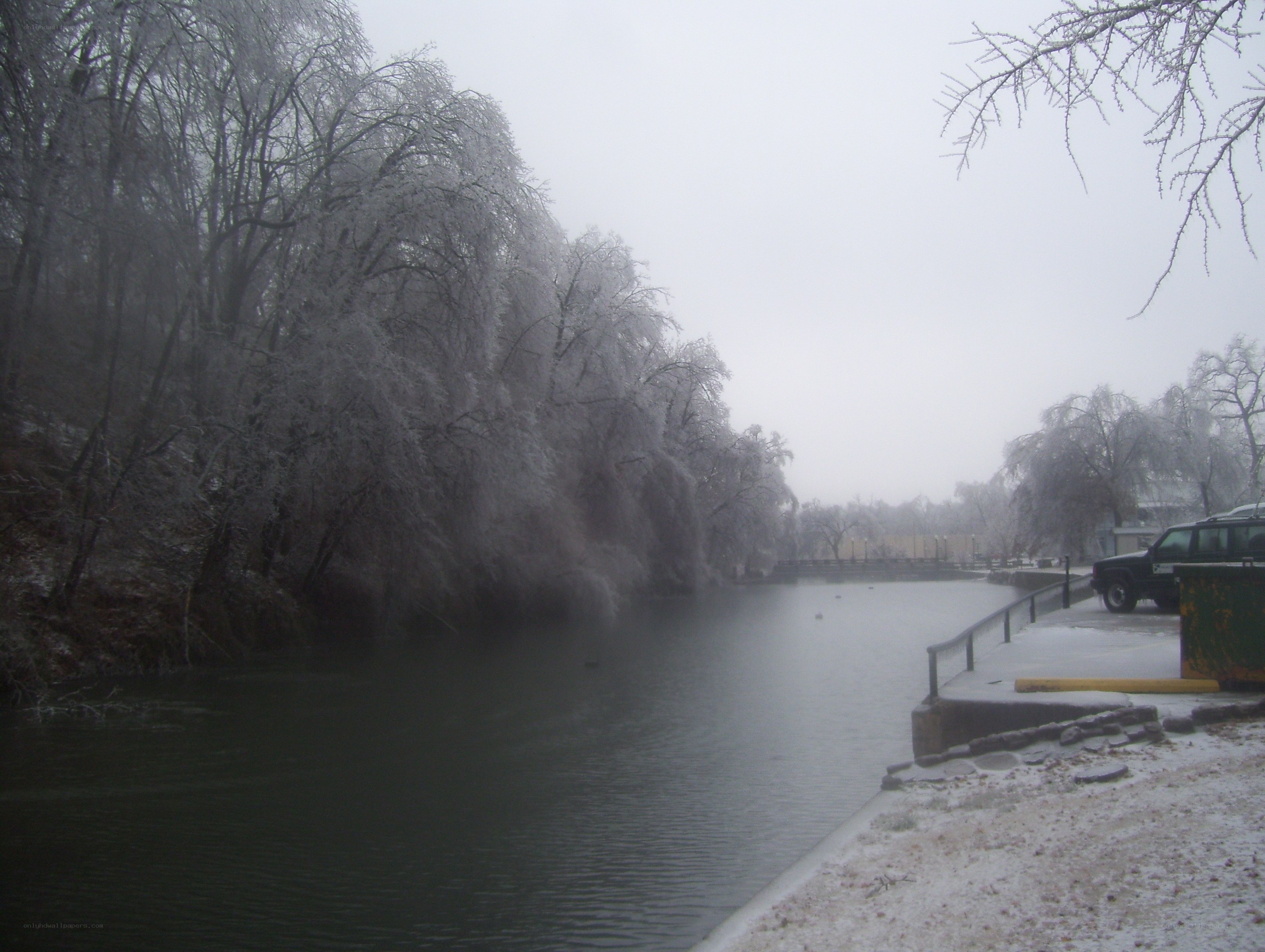 frozen river in winter