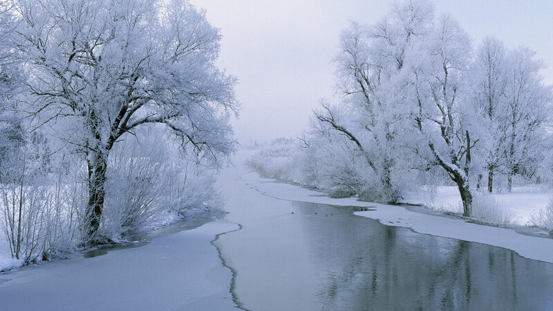 frozen river in winter