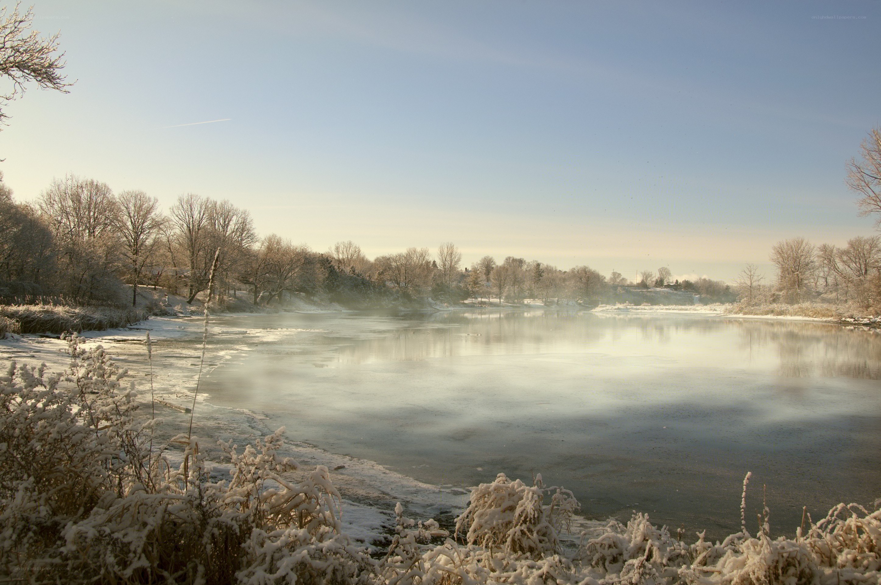 frozen river in winter