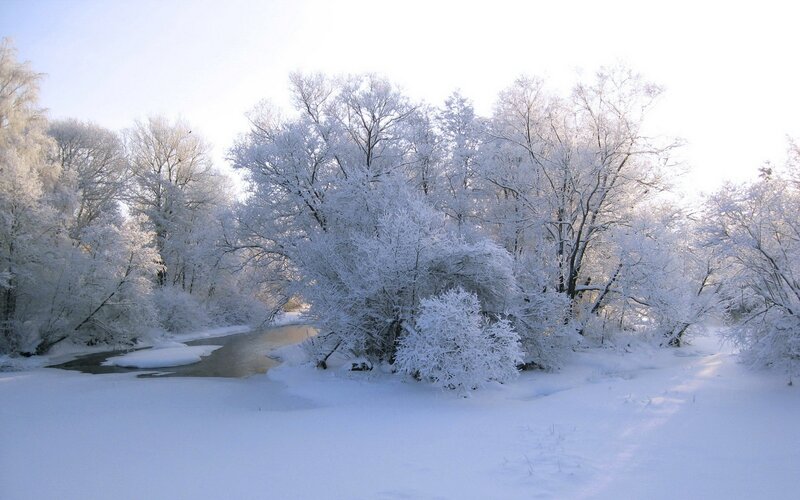 frozen river in winter