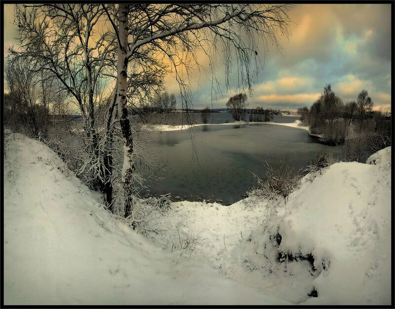 Frozen River in Winter — White, Cold, Photograph, Snow