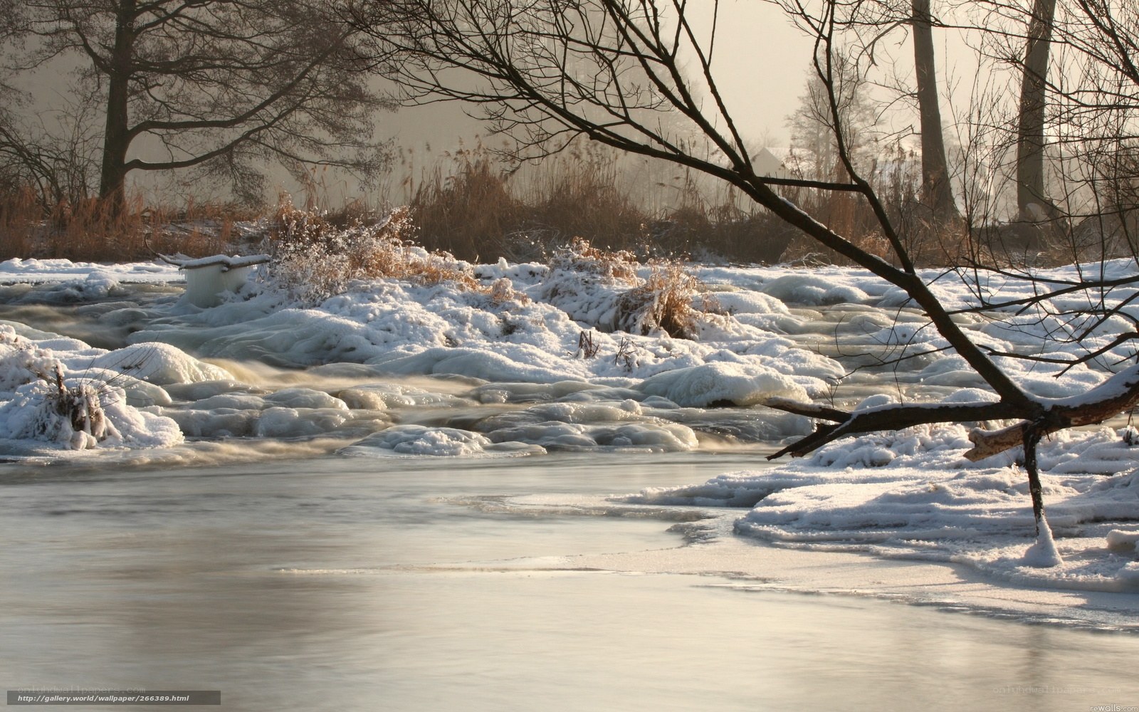 Frozen river in winter