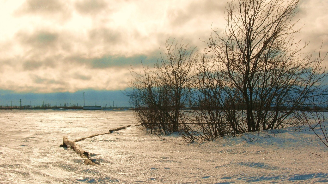 Frozen river landscape