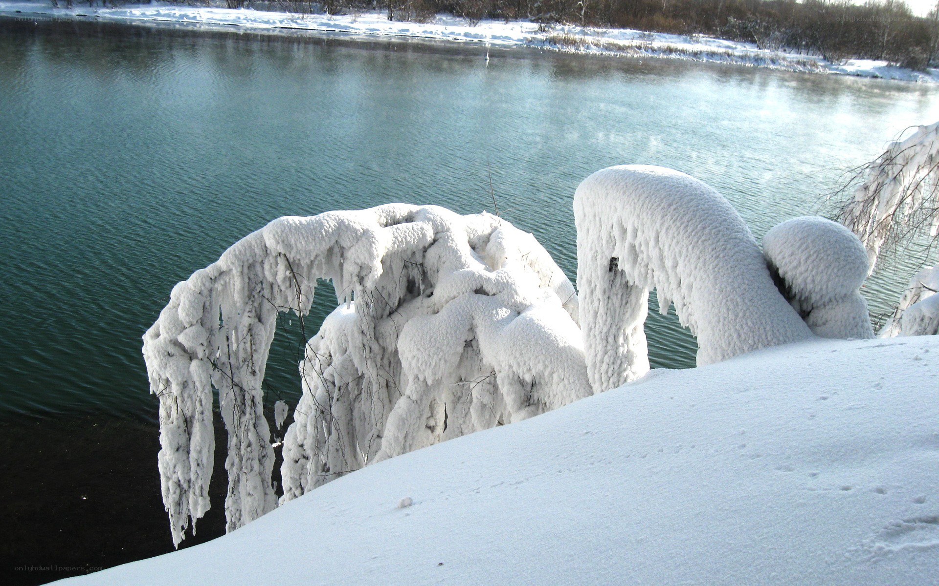 frozen river landscape