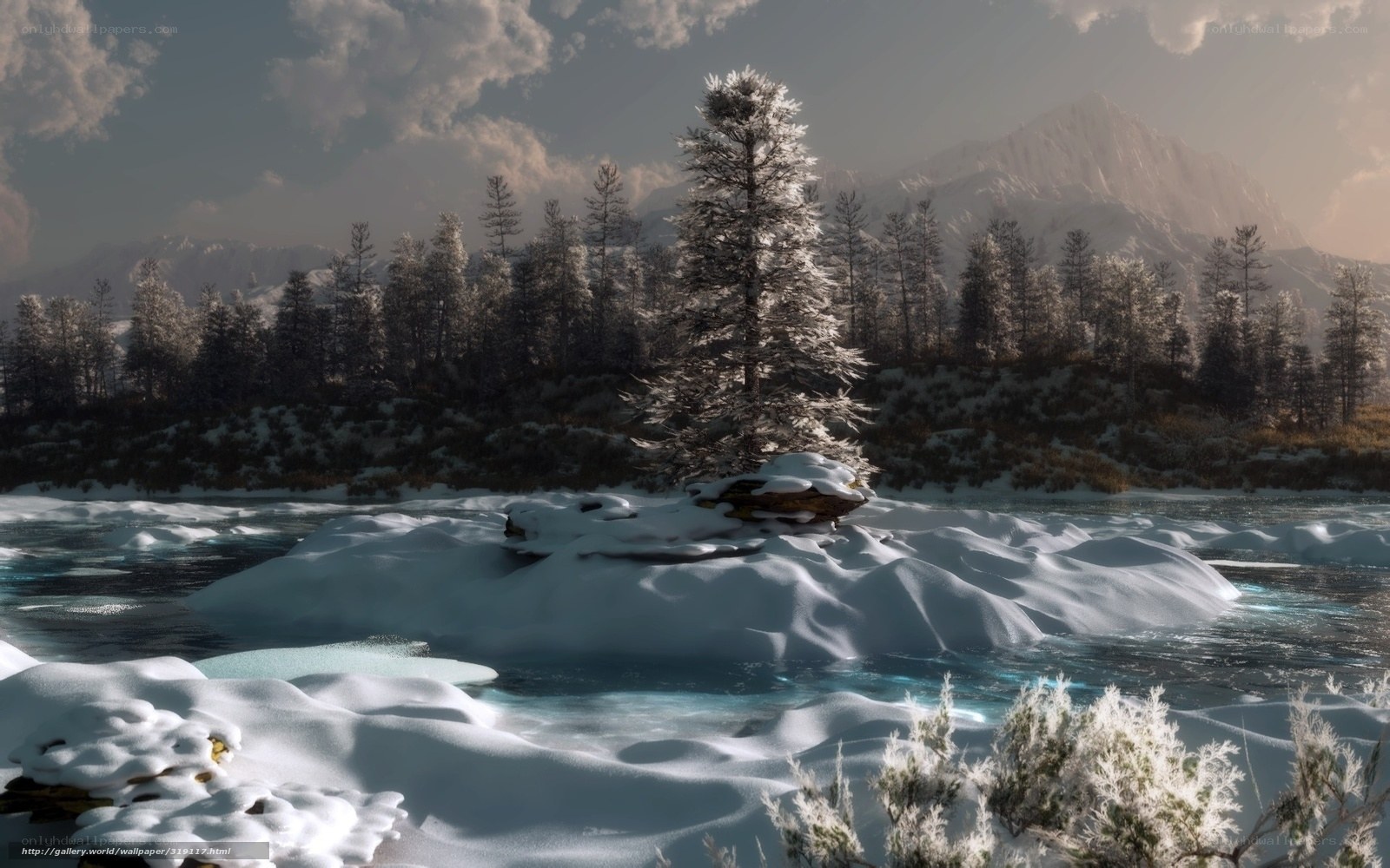 Frozen river landscape