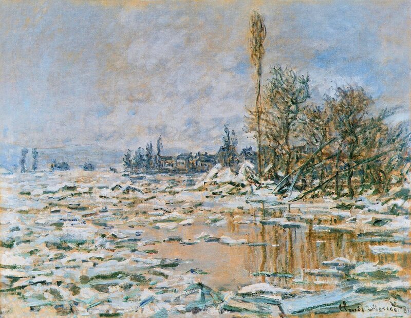 Frozen River Landscape — Blue, Calm