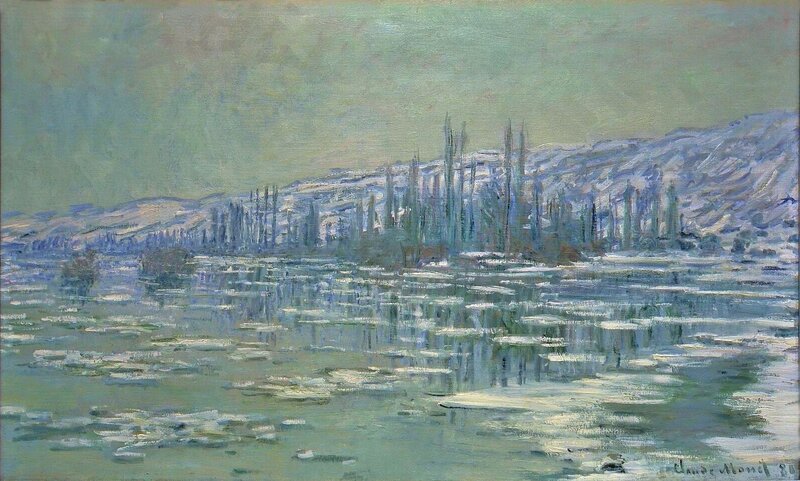 Frozen River Landscape — Blue, Calm, Winter