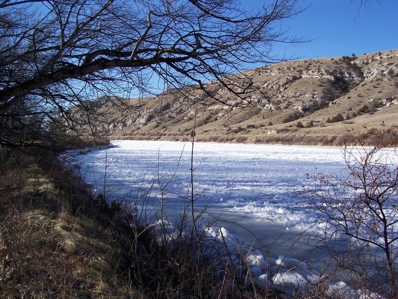 Frozen River Landscape — Blue, Cold