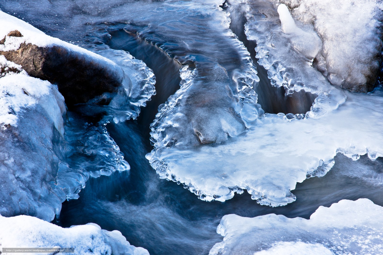 Frozen river stream