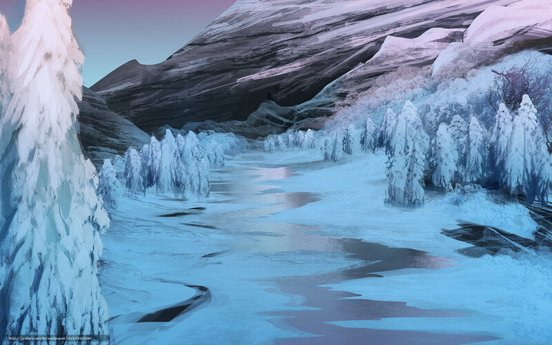 frozen river valley