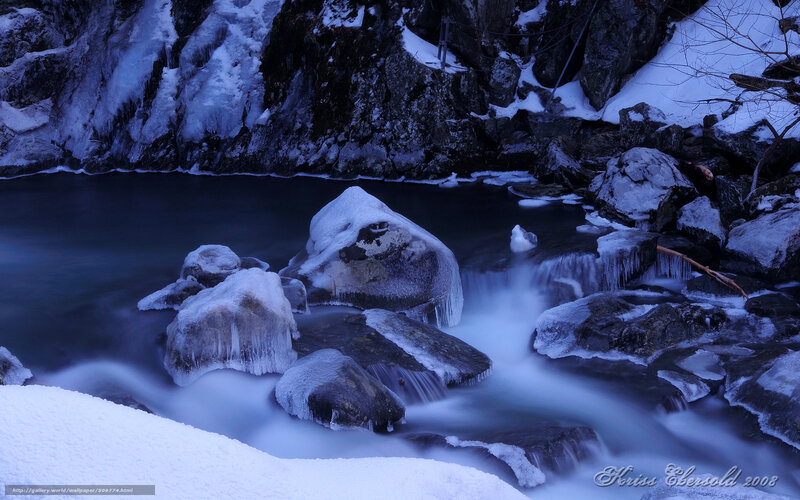 Frozen River Waterfall