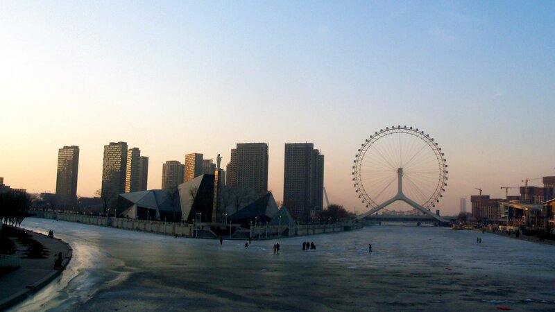 Frozen River with Ferris Wheel