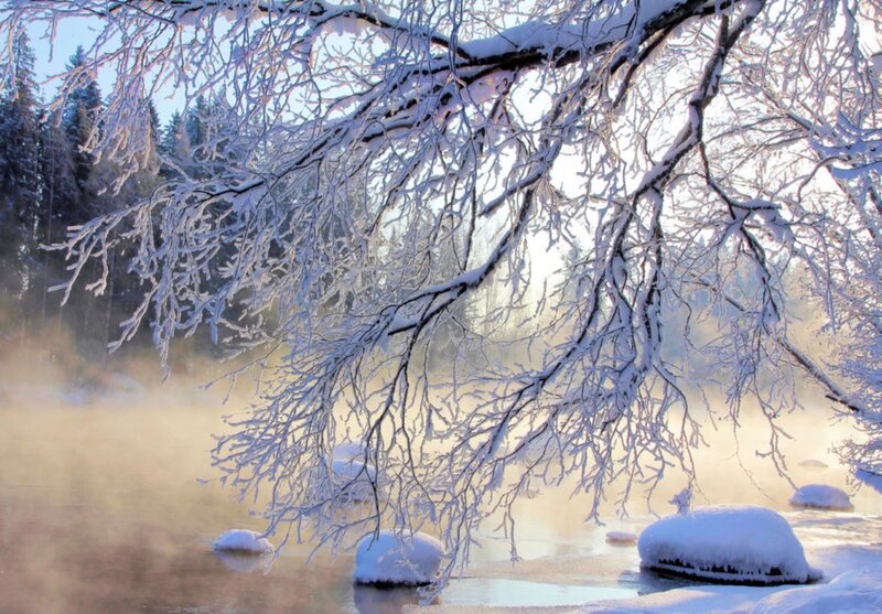 Frozen River with Frost