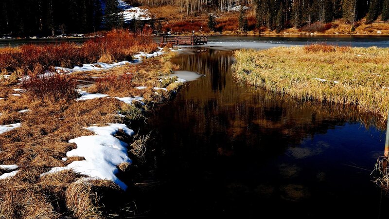 Frozen River with Snow