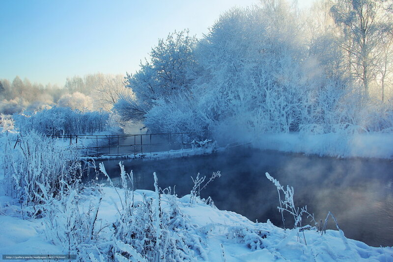 Frozen River with Steam — Blue, Cold