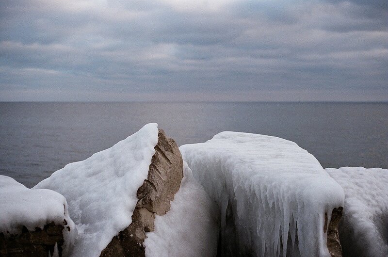 Frozen Rocks by Sea