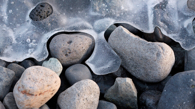 Frozen Rocks under Ice