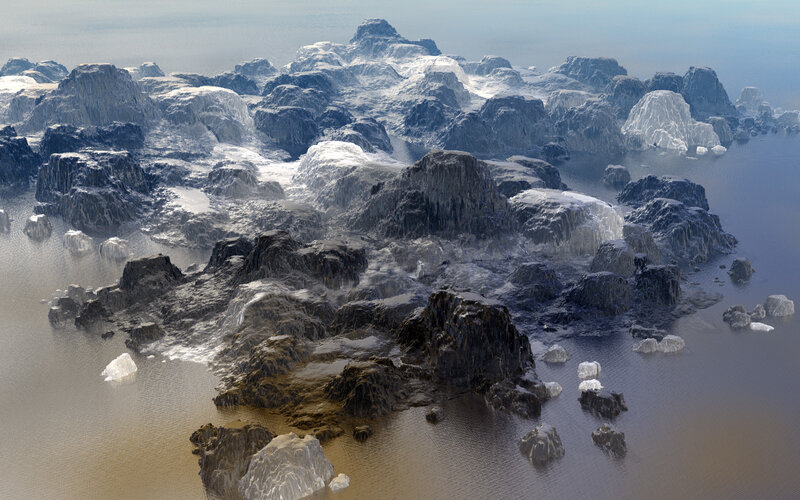 frozen rocky archipelago