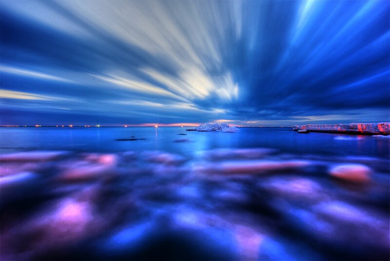 Frozen Sea at Dusk