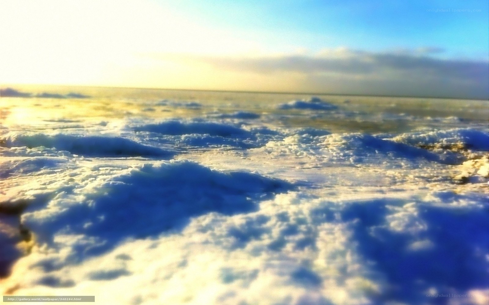 frozen sea at sunrise