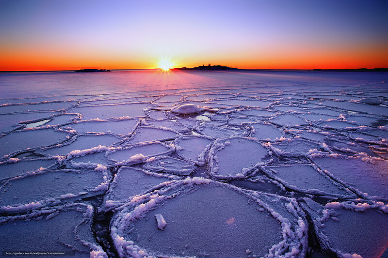 Frozen Sea Ice — Purple, Dramatic