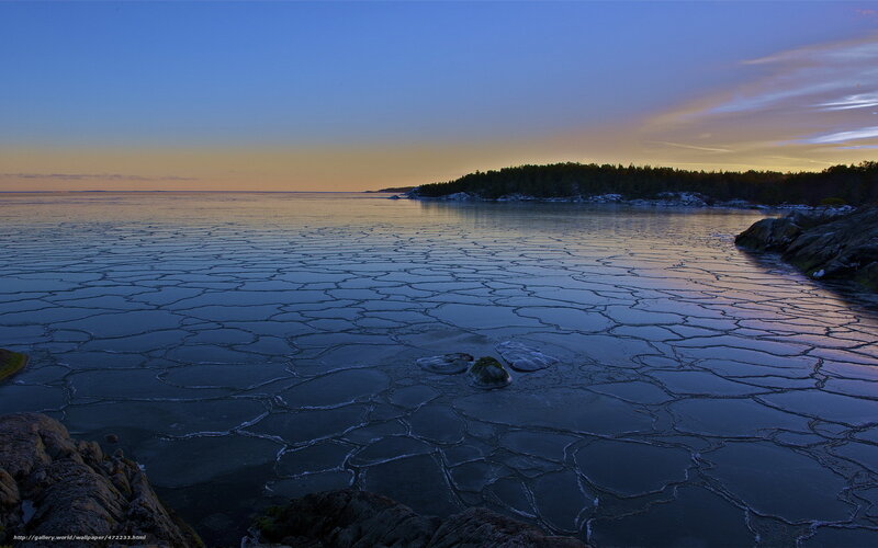 Frozen Sea with Cracked Ice — Blue